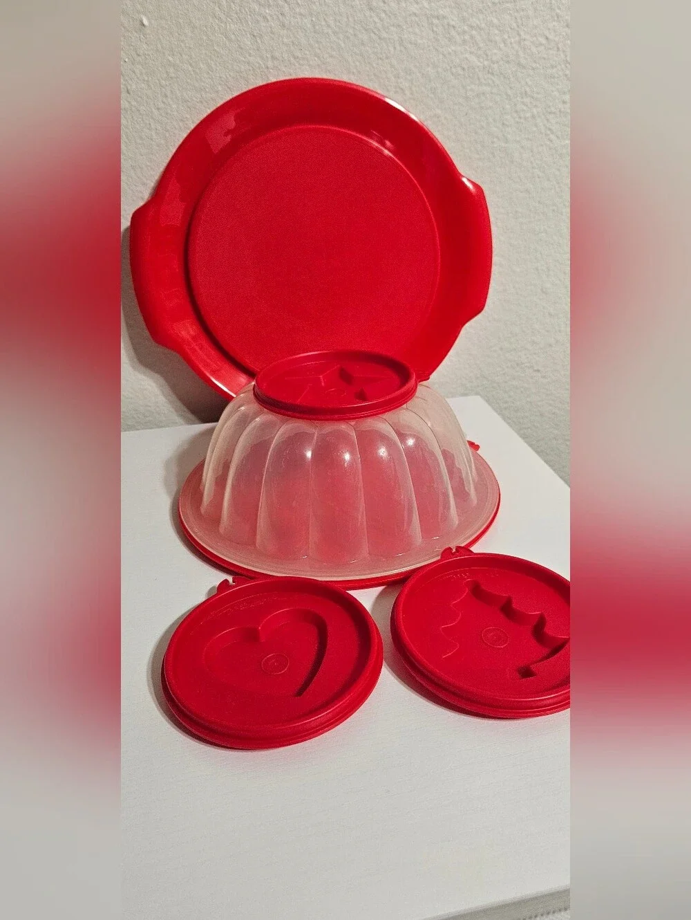 Red Plastic Gelatin Mold Set